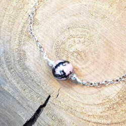 Bracelet Argent et perle Rhodonite