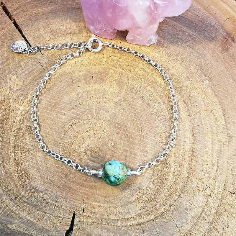Bracelet Argent et Turquoise Africaine