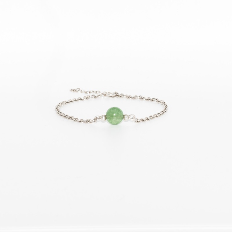 Bracelet Argent et perle Aventurine