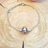 Bracelet Argent et perle Rhodonite